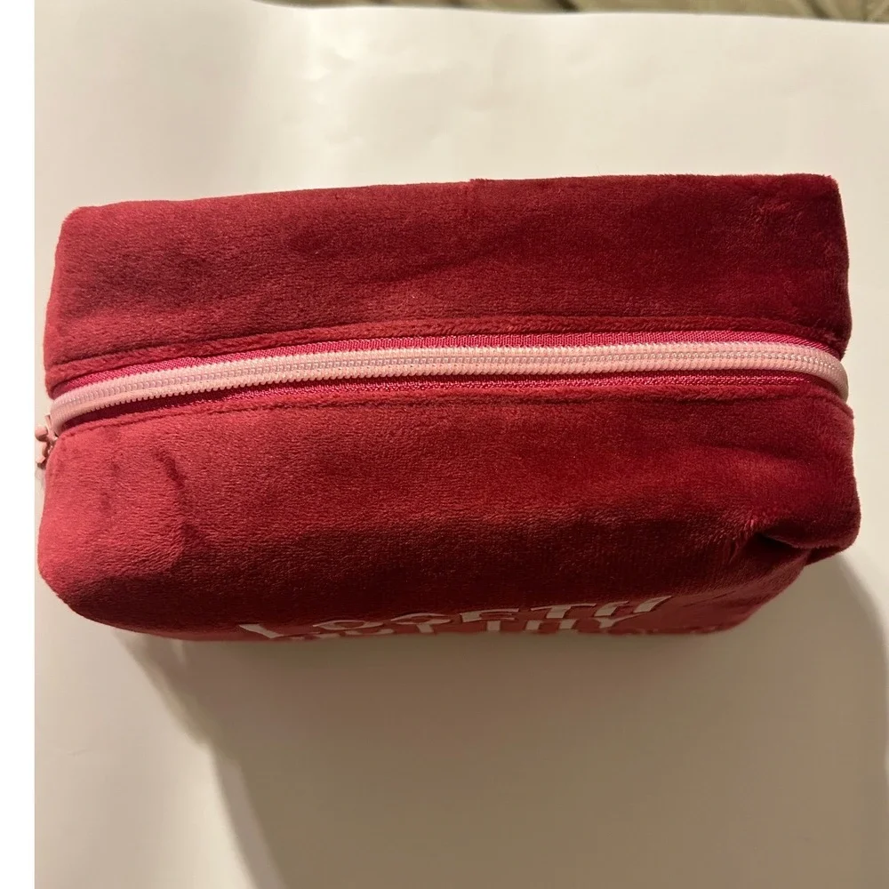 Juicy Couture Burgundy Velour Makeup Bag Loseth Not Thy Cool Cosmetic Case